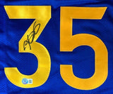 Kevin Durant Golden State Signed Blue Basketball Jersey BAS