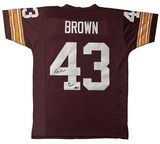 Larry Brown of the Redskins Autographed "72 MVP" Custom #43 Jersey Beckett