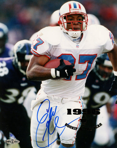 Eddie George Autographed/Signed Houston Oilers 8x10 Photo UDA 48513