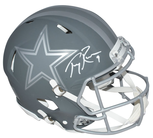 TONY ROMO AUTOGRAPHED DALLAS COWBOYS SLATE AUTHENTIC SPEED HELMET BECKETT