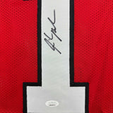 Autographed/Signed Isiah Pacheco Rutgers Red College Jersey JSA COA