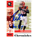 Tee Higgins Autographed Panini Chronicles 21 Who Dey Trading Card Beckett 48907