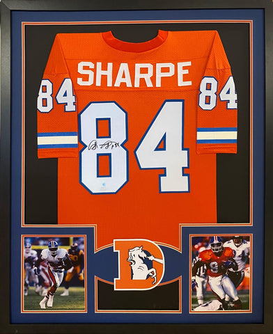 Shannon Sharpe Autographed Signed Framed Denver Broncos Jersey GTSM