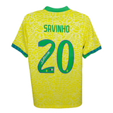 Savinho Signed Brazil FC Home Soccer Jersey #20 with Beckett COA