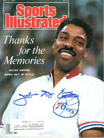 Julius Dr. J Erving Signed 76ers Sports Illustrated 5/4/87 Beckett Witnessed