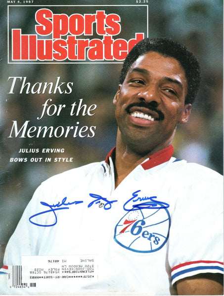 Julius Dr. J Erving Signed 76ers Sports Illustrated 5/4/87 Beckett Witnessed