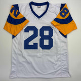 Autographed/Signed Marshall Faulk St. Louis Retro White Jersey Beckett BAS COA