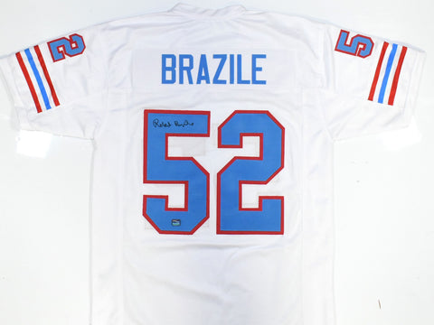 Robert Brazile Autographed White Pro Style Jersey - Prova *Black