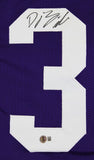 Kansas State D.J. Giddens Authentic Signed Purple Pro Style Jersey BAS Witnessed