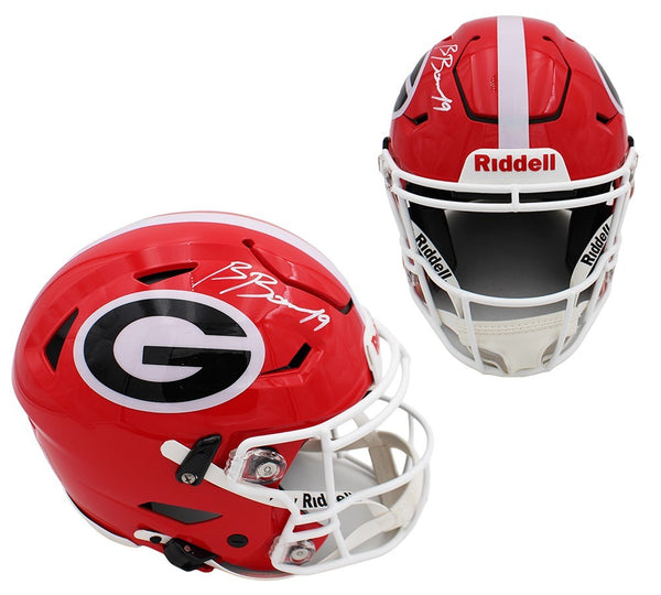 Brock Bowers Signed Georgia Bulldogs Speed Flex Authentic Red NCAA Helmet