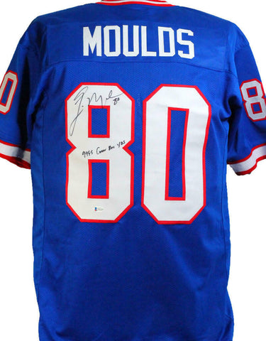 Eric Moulds Autographed Blue Pro Style Jersey W/ Insc- Beckett W *Black