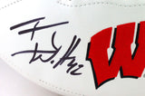 T.J. Watt Autographed Wisconsin Badgers Logo Football- Beckett W *Black