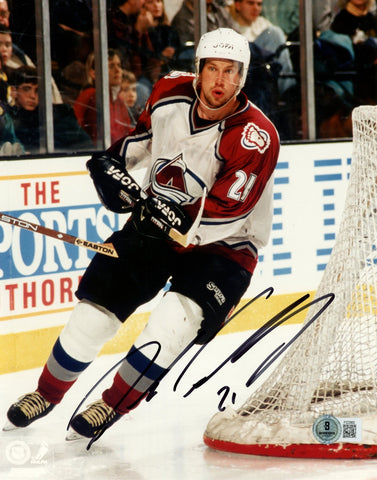 Peter Forsberg Autographed/Signed Colorado Avalanche 8x10 Photo Beckett 57643
