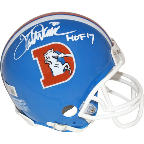 Terrell Davis Signed Denver Broncos TB VSR4 HOF Mini Helmet Beckett 42232