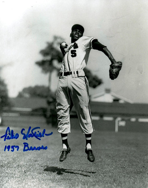 Milw. Braves FELIX MANTILLA Signed 8x10 Photo #6 AUTO w/ "1957 Braves"