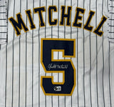 Brewers GARRETT MITCHELL Signed Custom Replica Pinstripe Jersey AUTO - BAS