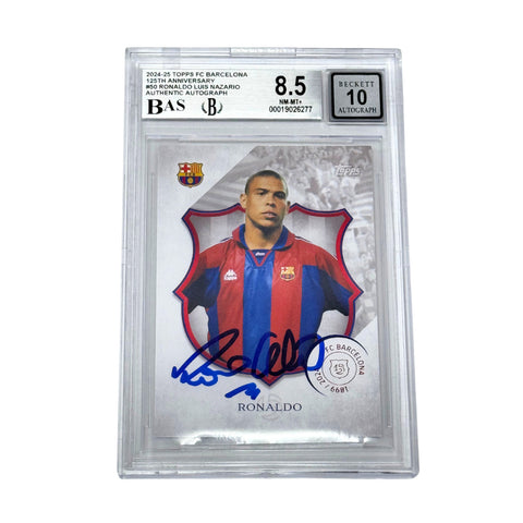 Ronaldo Nazario Signed 2024-25 Topps FC Barcelona 125th Anniversary - BGS 8.5
