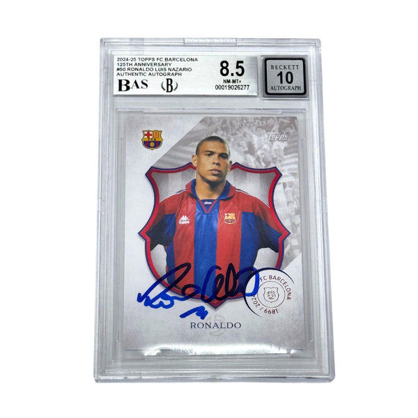 Ronaldo Nazario Signed 2024-25 Topps FC Barcelona 125th Anniversary - BGS 8.5