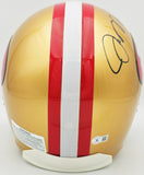 Joe Montana Auto 49ers Gold Full Size Speed Authentic Helmet "G.O.A.T." Beckett