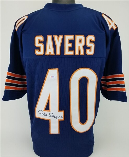 Gale Sayers Signed Chicago Bears Jersey (PSA COA) 4xPro Bowl Running Back/ HOF