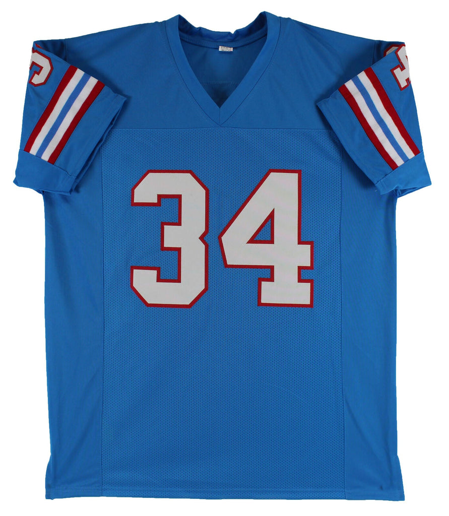 Earl Campbell Authentic Signed Light Blue Pro Style Jersey BAS Witness ...