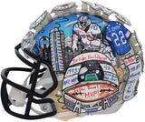 Emmitt Smith Cowboys Signed Riddell Alternate Mini Helmet-Art Charles Fazzino