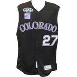 Trevor Story Signed '18 Postseason Game Issued Rockies Jersey 46 Beckett 57816
