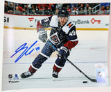 Samuel Girard Avalanche Autographed Action 8x10 Photo Navy Uniform JSA COA