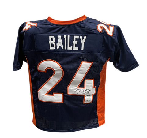 Champ Bailey Autographed/Signed Pro Style Jersey Navy Beckett 40930