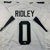Autographed/Signed Calvin Ridley Jacksonville White Jersey Beckett BAS COA
