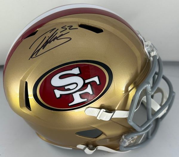 SF 49ers PATRICK WILLIS Signed Full Size Riddell Replica Speed Helmet AUTO - BAS