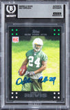 Jets Darrelle Revis Signed 2007 Topps #374 Rookie Card Auto GM 10! BAS Slabbed