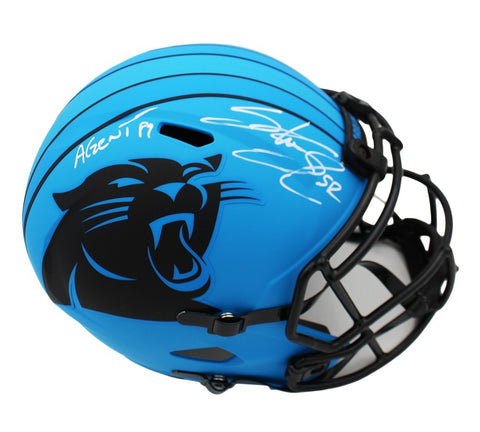 Steve Smith Sr Signed Panthers Speed Full Size Rave Helmet with "Agent 89" Insc