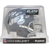 Darrelle Revis Autographed New York Jets Slate Mini Helmet HOF Beckett 53659