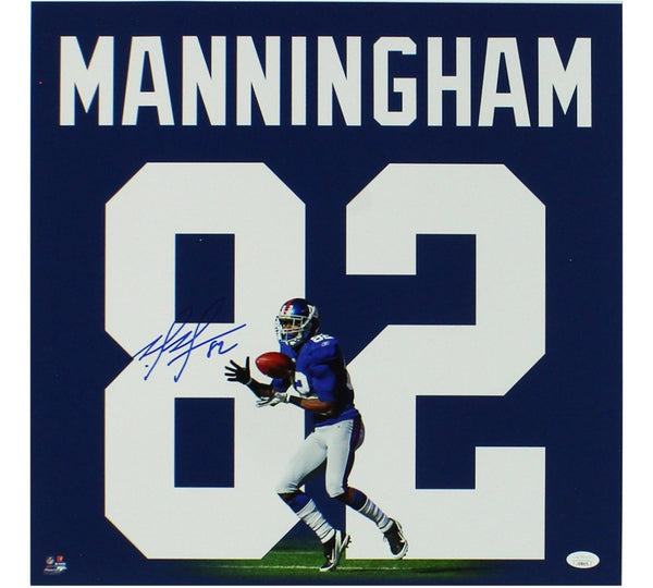 Mario Manningham Signed New York Giants Unframed 18x20 Number 82 NFL Print