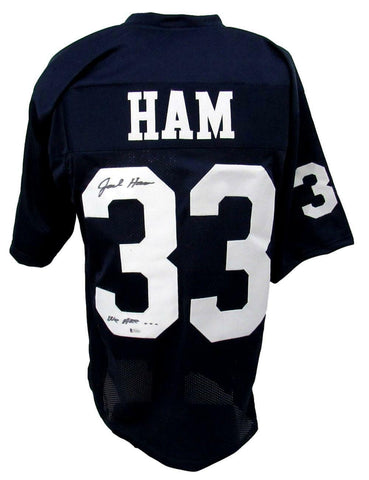 Jack Ham HOF Signed/Inscr Penn State Custom Football Jersey Beckett 165347