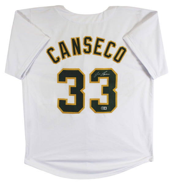 Jose Canseco Authentic Signed White Pro Style Jersey Autographed BAS Witnessed