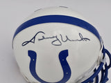 Johnny Unitas Autographed Baltimore Colts White Mini Helmet Beckett BAS #AE16689