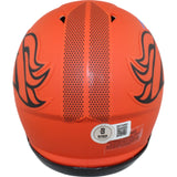 Bo Nix Autographed/Signed Denver Broncos Rave Mini Helmet Beckett Witness 49616