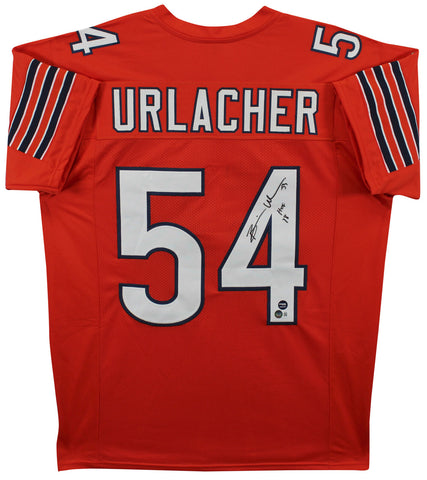 Brian Urlacher "HOF 18" Authentic Signed Orange Pro Style Jersey BAS Witnessed