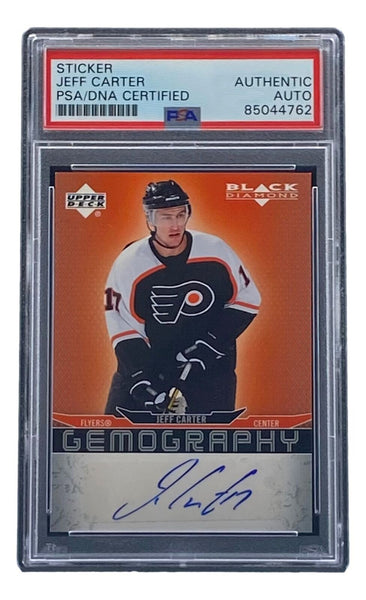 Jeff Carter Signed 2007/08 UD Black Diamond #G-JC Flyers Hockey Card PSA/DNA