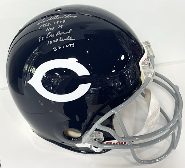Dick Butkus Signed Pro Line Authentic Bears Stat Helmet Hof Auto Fanatics /51 Le
