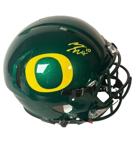 Bo Nix Autographed Oregon Ducks Dark Green Pro Helmet BAS COA