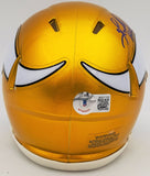 HERSCHEL WALKER AUTOGRAPHED VIKINGS FLASH YELLOW MINI HELMET BECKETT QR 202149