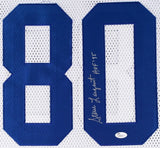 Steve Largent Signed Seattle Seahawks White Jersey Inscribed "HOF 95" (JSA COA)