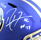Ray Lewis Ed Reed Autographed Baltimore Ravens F/S Alt 24 Speed Helmet HOF-