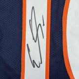 Framed Autographed/Signed Emmanuel Sanders 35x39 Denver Blue Jersey JSA COA