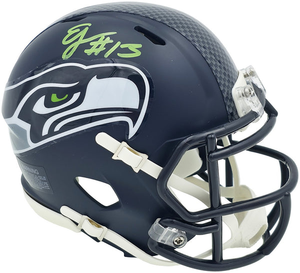 ERNEST JONES IV AUTOGRAPHED SEAHAWKS BLUE SPEED MINI HELMET MCS HOLO 242554