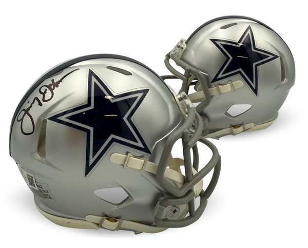 Jimmy Johnson Autographed Dallas Cowboys Signed Football Mini Helmet Beckett COA