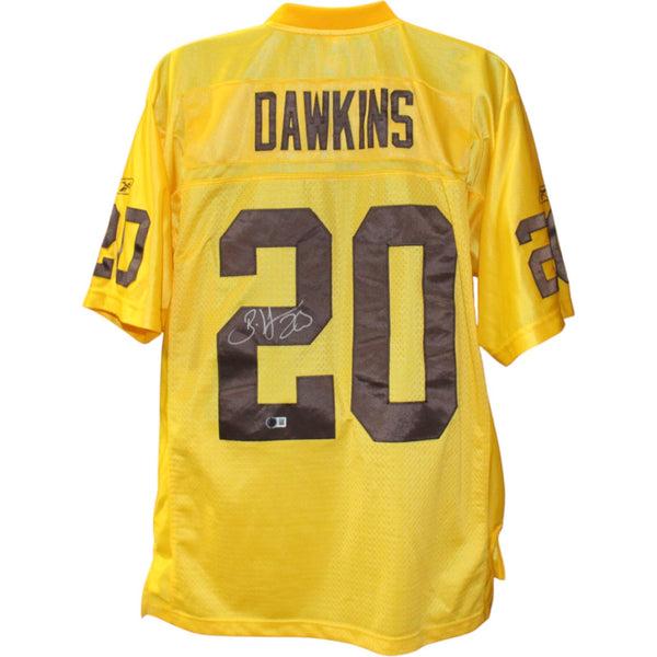 Brian Dawkins Signed Denver Broncos Reebok Yellow sz 50 Jersey Beckett 51456